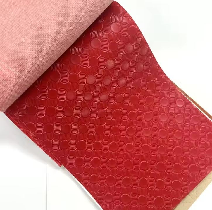 Factory Directly Africa Market Pvc Embossing Leather With Knitting Backing For Bag And Sofa Use