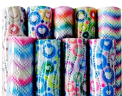 Crystal Rainbow Circle Embossed Design Faux Piele Pentru Confectionarea Mestesugurii Gentilor